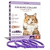 Collar calmante para gatos: soporte de comportamiento con infusión de feromonas, efecto de 30 días de larga duración, ajustable e impermeable, paquete de 4 (M morado)