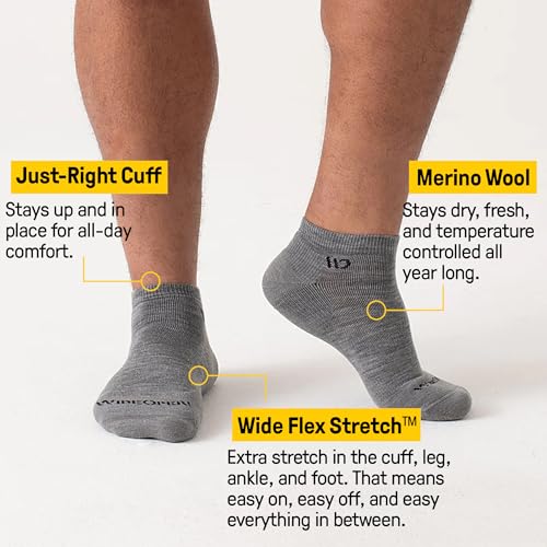 Wide Open No Show Men's Merino Wool Socks - Everyday Wide Ankle Socks for Wide Feet2