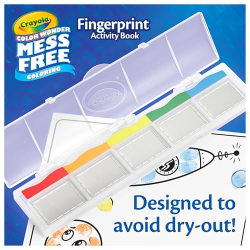 Image of Crayola Color Wonder Mess Free Fingerprint Activity Book, Finger Painting Alternative, Arts & Crafts Gift for Kids Ages 3+