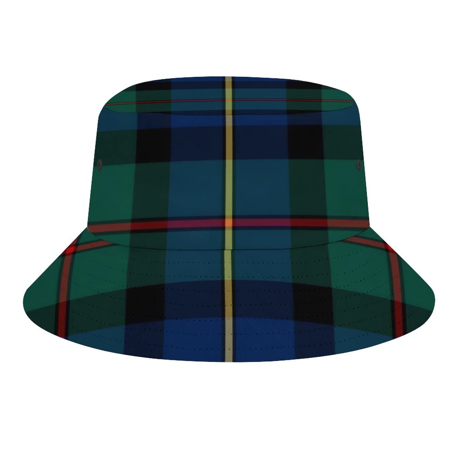 FWJZDSP Dark Blue and Green Macleod of Skye Clan Plai Bucket Hats Sun Cap Packable Outdoor Fashion Fisherman's Hat for Women and Men