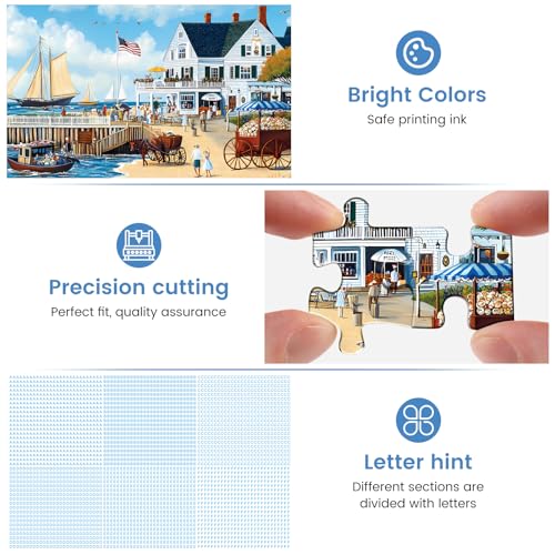 Image of Jigsaw Puzzles 300 Pieces for Adults White Villa Puzzle 300 Pieces Adult Puzzles Games for Kids Ages 8-10 10-12 Recycled Cardboard Puzzle Pieces Family Challenging Game 20.5x15IN