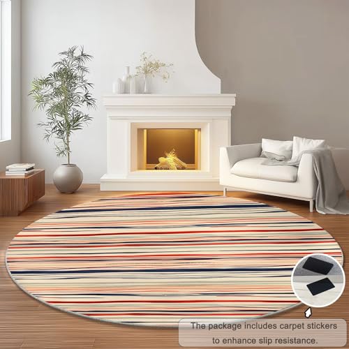 Tapis rond doux antidérapant lavable flanelle multicolore salon 100cm