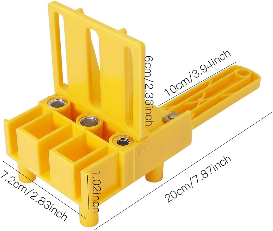 Handheld Woodworking Doweling Jig Tool, Doweling Hole Saw Tools Fits 6mm 8mm 10mm 1/4'' 5/16" 3/8" Drill Bits with Wood Dowel Pins Limit Rings for Carpentry【41Pcs】 - - 