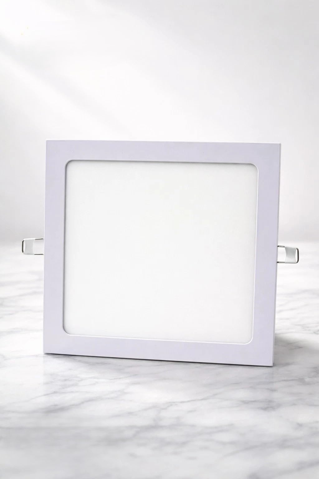 LED Panel Light 18W Square 225mm Recessed Ceiling Light 6500K Cool White Ultra Slim LED Ceiling Panel Downlight for Kitchen Office Bathroom Lighting