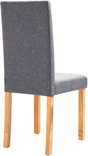 Miniatura 6 de 6-Piece Light Gray Fabric Dining Chairs Set with Rubber Wood Frame, Modern Farmhouse Kitchen Furniture, Soft Upholstered Seats and Sturdy Design for