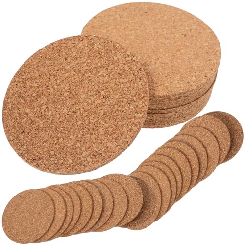 iplusmile 50個 厚さコルク製防滑耐熱カップマット おしゃれ断熱ドリンクコースター 家用カフェバー用テーブル保護