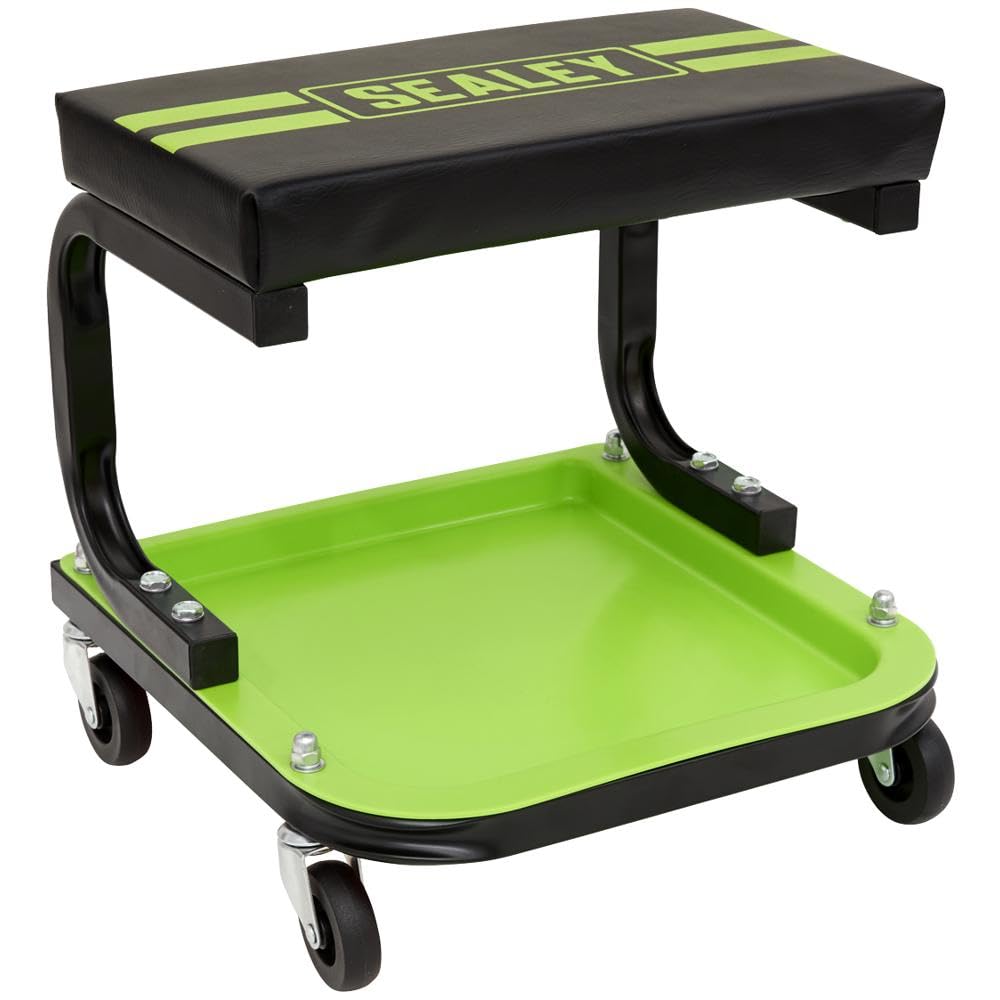 Sealey Mechanic's Utility Seat Deluxe - Hi-Vis Green - SCR9HV