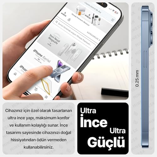 Minesk iPhone 13 Pro Max-14 Plus ile Uyumlu Hizalama Aparatlı ve Takılırken Camın Altında Kesinlikle Toz Bırakmayan Darbelere Karşı Ekstra Güçlü HD Ekran Koruyucu (Kolay Kurulum, 13 PRO MAX - 14 PLUS) - Görsel 5