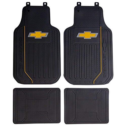 Plasticolor Chevy Elite Logo 4 Piece Car Truck SUV Front & Rear Rubber Floor Mats Set