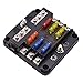 Price comparison product image Kriogor Fuse Box with Negative Bus, 6 Way Blade Fuses Holder Block with LED Indicator for 12V Boat Car Automotive Truck Marine