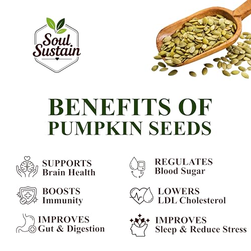 Image of Roasted Pumpkin Seeds (500 GM) - Plant Protein & Fiber Rich Snack, Heart & Bone Support, Healthy Fats, Magnesium & Antioxidants, Salad & Smoothie Toppers, Baking & On-the-Go Nutritious Seeds