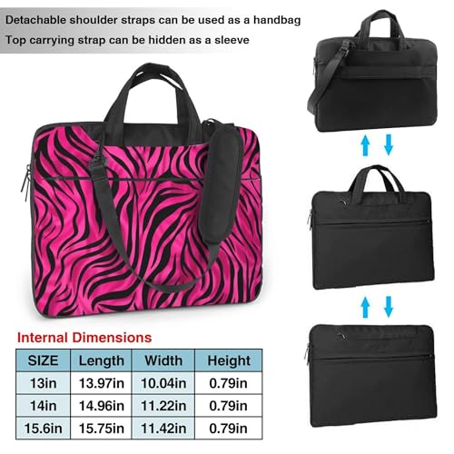 Bolsa para portátil estampado cebra rosa 15.6 pulgadas miniatura 3