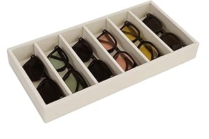 2 Pack Sunglasses Organizer, Velvet Jewelry Tray with Multiple Slots