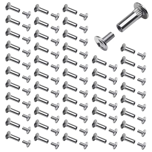 GVPOELR Tornillos de Conexión, 50 Unidades, M4, para Muebles y Armarios, Plateados, Hierro Laminado en Frío, Conectores para Paneles de 2.8-4 cm de Grosor GVPOELR Tornillos de Conexión, 50 Unidades, M4, para Muebles y Armarios, Plateados, Hierro Laminado en Frío, Conectores para Paneles de 2.8-4 cm de Grosor