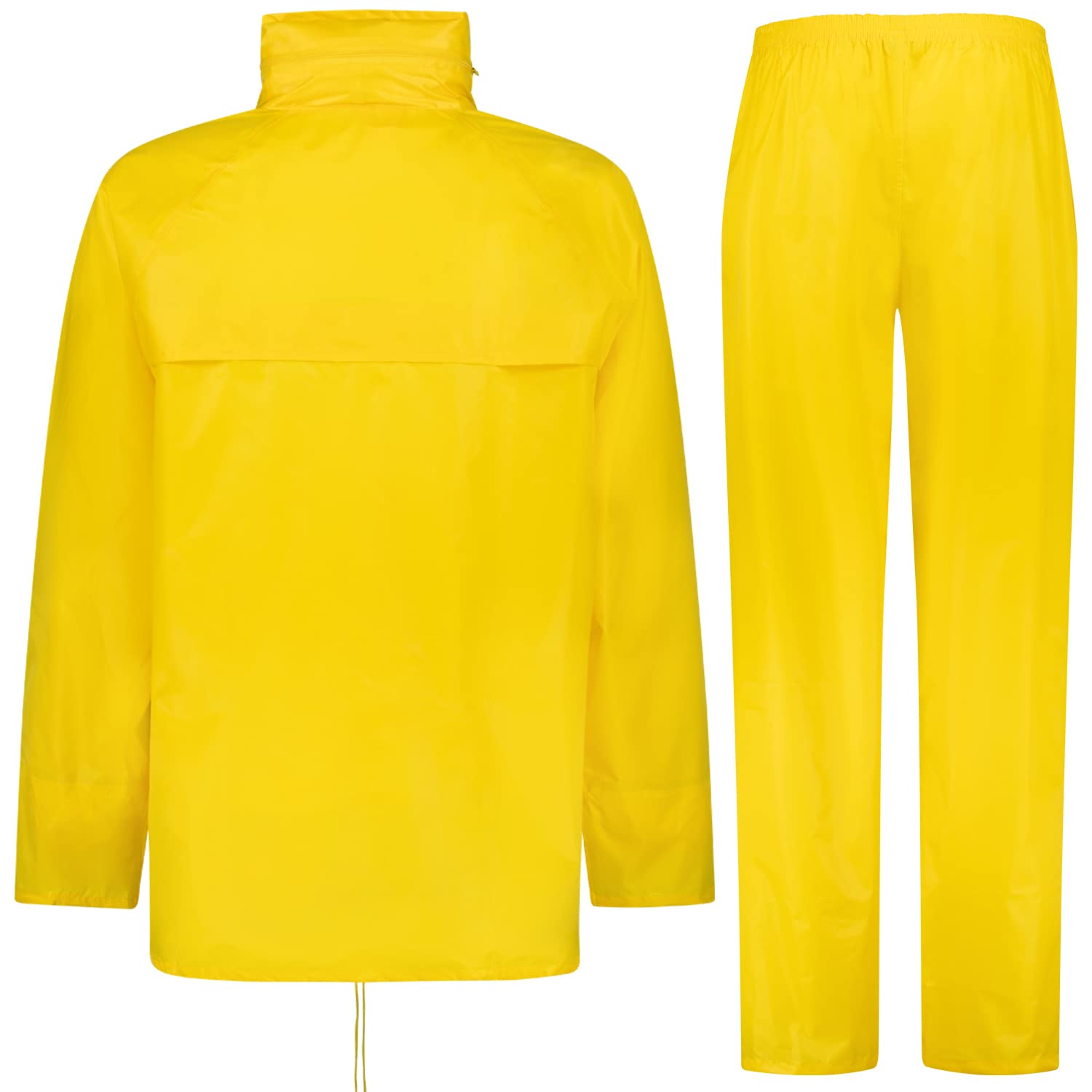 BWOLF Himalaya - Tuta antipioggia da uomo, a maniche lunghe, impermeabile, con elastico in vita, giacca con cappuccio, giacca antipioggia + pantaloni da pioggia, 2 tasche