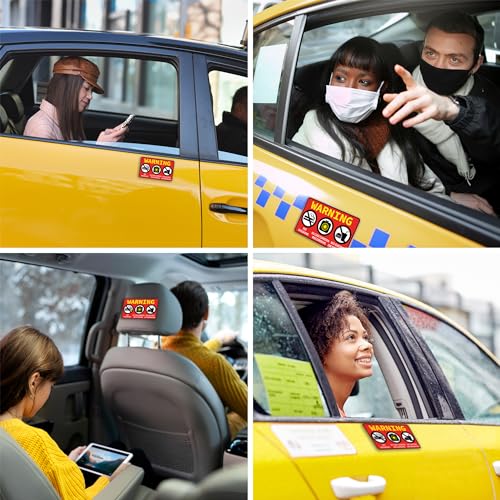 Image of 2 PCS No Smoking in This Vehicle, In Car Camera Recording, No Eating or Drinking Stickers，Waterproof and UV Resistant for Van Car SUV Taxi Driver Window Door