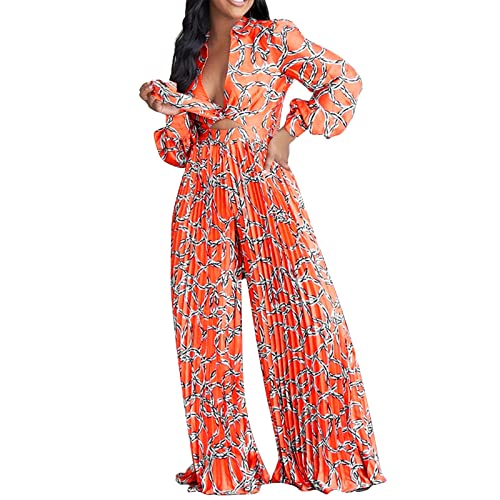 Wal G Jumpsuit 2023 Elegante Kette Plissee Lose Hosen Set für Frauen Shirt...