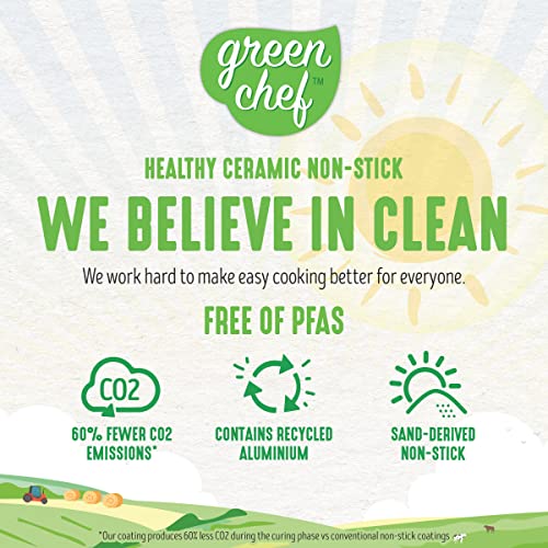 Poêles GreenChef en céramique saine induction lot de 3 pièces noir - 5