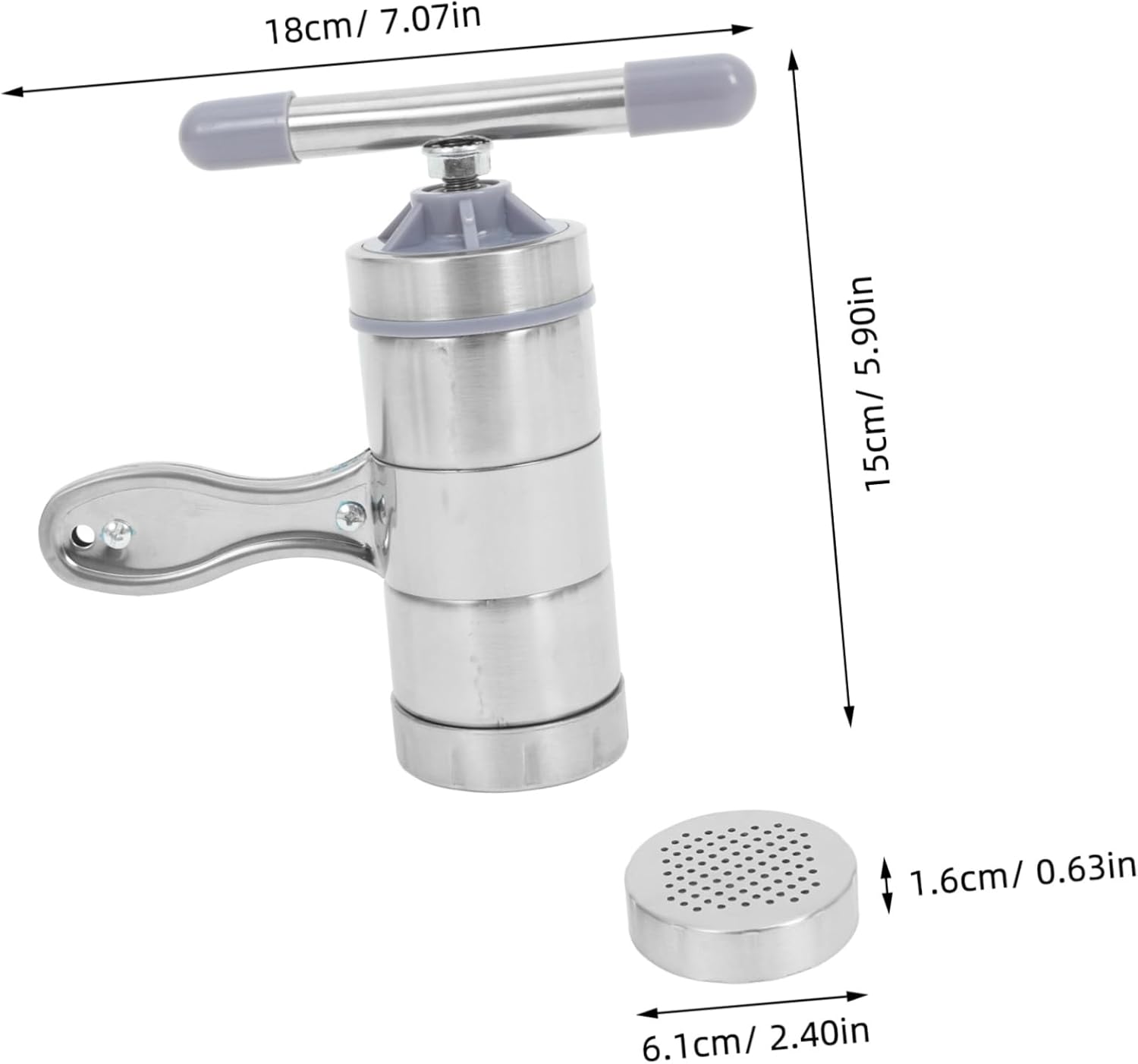 ULTECHNOVO 6pcs Stainless Steel Beekeeping Tool Set Manual Honey Extractor and Noodle Maker Molds for Household Use Versatile Kitchen Equipment for Honey and Fruit Juice Extraction