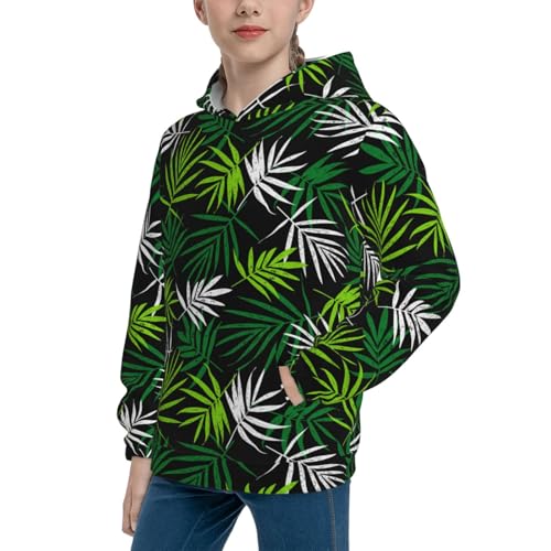 Tropical Leaves1 Kid Hoodies Boys Sweatshirts Girls Pullover with Pocket2