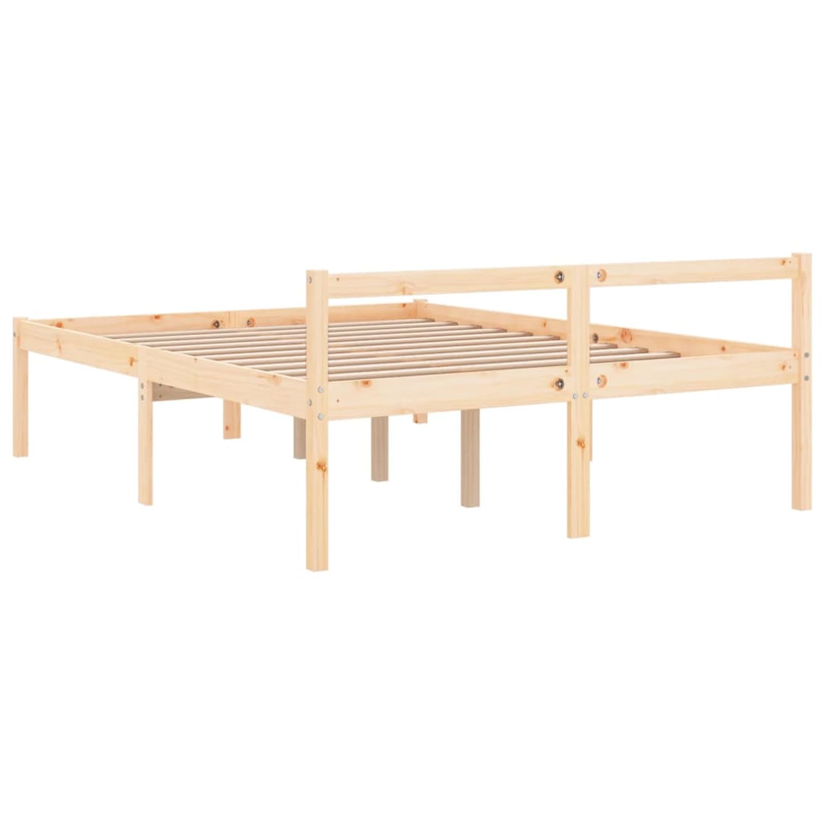 WGYHOME Seniorenbett 120x200 cm aus massiver Kiefer, 35 cm Unterbett-Stauraum, robuste Sperrholzlatten, seniorengerechtes Bettgestell