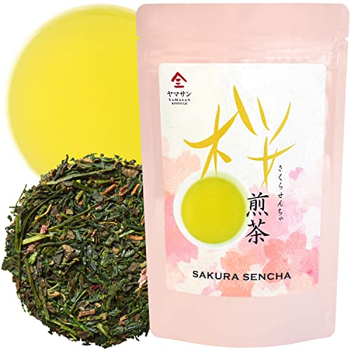 Sakura floral Green Tea with Sakura petals - Blending 100% SAKURA, Japanese Loose Leaf Green Tea, 2.82oz(80g)