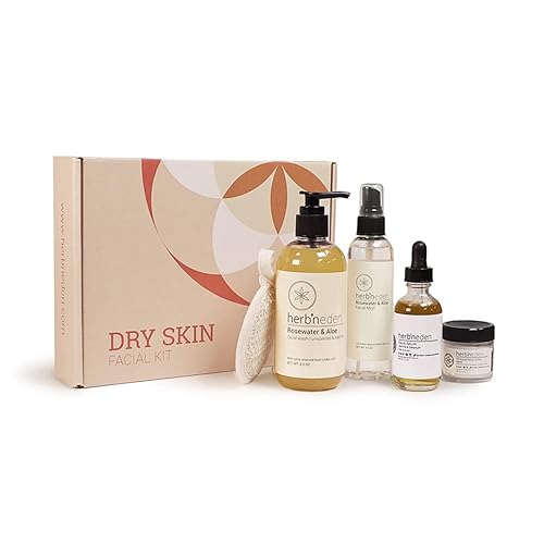 Miniatura 1 de Herb'N Eden Kit facial para piel seca  Limpiar, hidratar e hidratar  El juego de 5 productos incluye lavado, niebla, suero, mantequilla corporal,