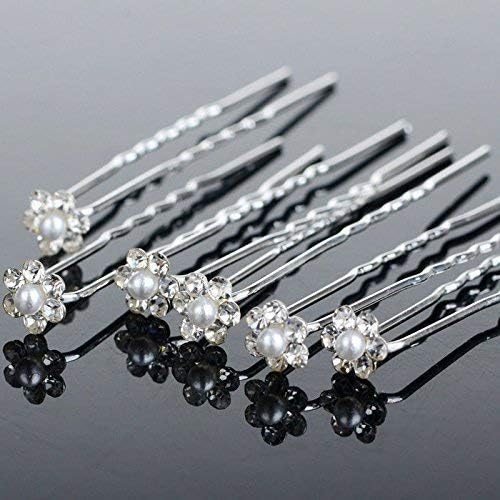 Drishti® Hair Bun Pin Fancy Juda Pins with crystal rhinestone for Women and Girls 1 box Set of 48 Pin 1
