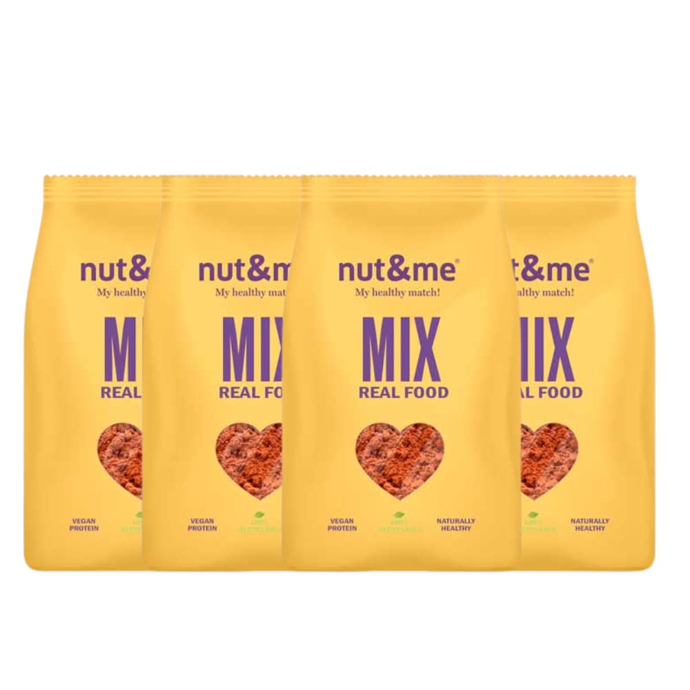 Preparado para brownie proteico 1,2 kg nut&me | Sin azúcar | Sin conservantes o aditivos |Contiene harina de almendra, avena y eritritol | Sin gluten | Vegano | 1 unidad = 8 raciones | Pack 4 x 300 gr