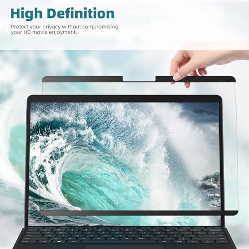 Image of Protescreen 12.3 Inch Magnetic Privacy Screen Compatible with Surface Pro 7+ /7 /6 /5 /4 /3, Removable Anti Blue Light Glare Filter, Black Security Private Apy Block Protector