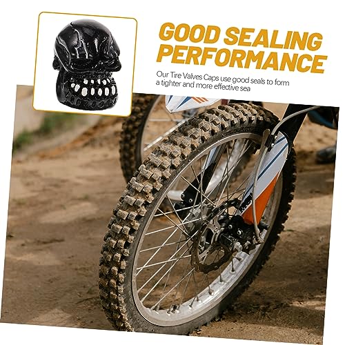LIOOBO 4 piezas tapas de válvula para neumáticos de coche, tapas de presión de aire fáciles de instalar para motorbike, cubiertas para boquillas de neumáticos miniatura 7