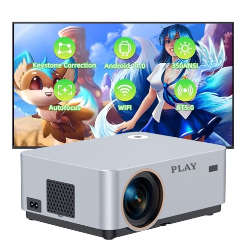 Image of Play MP1 PRO Smart Full HD 1080p Native 4K 8k Decode, 500 ANSI Lumens, Auto Electric Focus & Electronic Keystone, 2-Way BT5.0, 2+16 GB Inbuilt Speaker, Audio Jack, 2 x HDMI, 2X USB