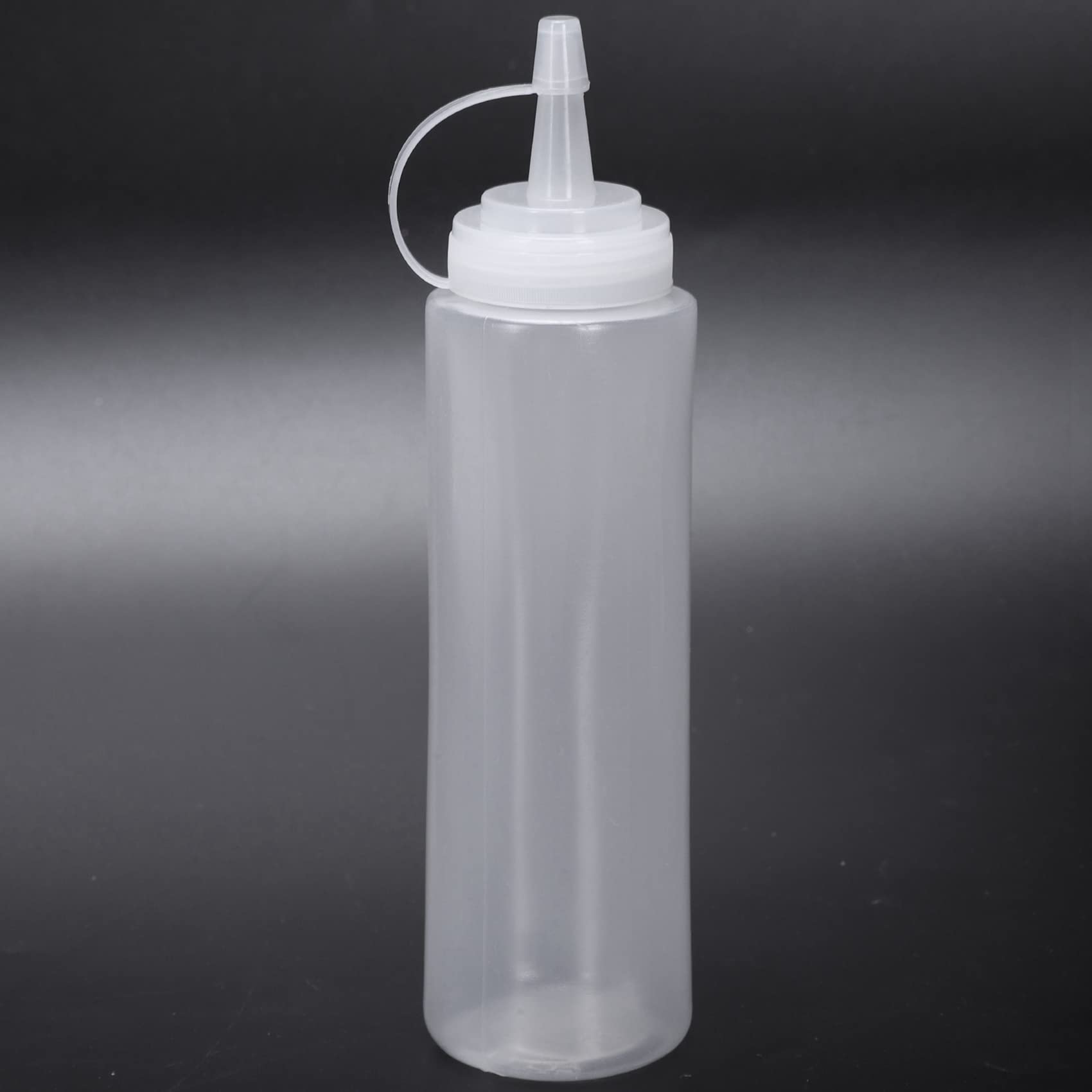24X Bottiglie di Olio di Cruet di Ketchup di Plastica Bianca della Salsa di Compressione 8Oz