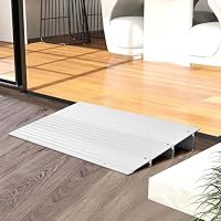 COSTWAY Türschwellenrampe, Rollstuhlrampe Aluminium mit verstellbarem Rampendesign & 317 kg Tragkraft, Bordsteinrampe rutschfest für Rollstuhl, Kinderwagen (8,5 cm Höhe) – Ansicht 8