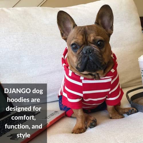 Django Dog Hoodie And Super Soft And Stretchy Sweater With Elastic Waistband And Leash Portal (Small, Red) #TOP7