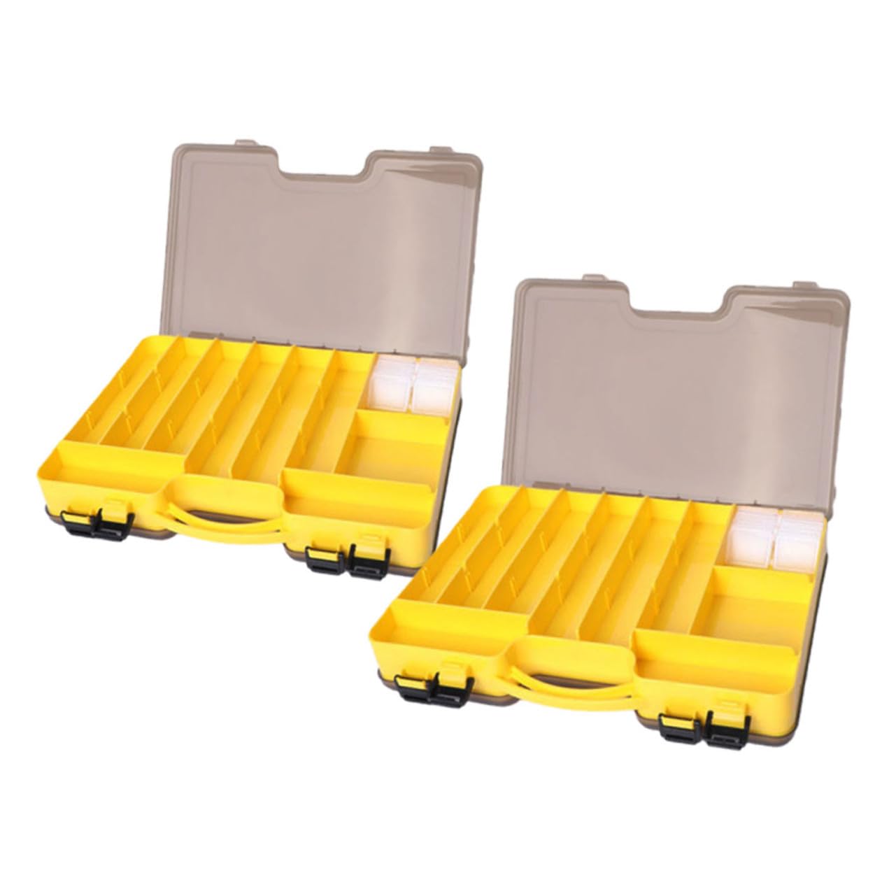 BESPORTBLE 2 Piezas Caja Organizadora de Aparejos de Pesca Doble Cara con Compartimentos Amplios y Diseño Portátil Estuche Sellado para Cebos para Pescadores Exteriores de Unidades