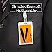 Visitor Badges with Clips (Orange) 5-Piece Set for ID and Safety by MESS
