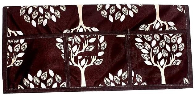 Image of REVEXO Set of 1Pc Polyester Fridge Top Cover with 6 Utility Pockets + 4Pc Fridge Mats + 2Pc Handle Cover -REV -203