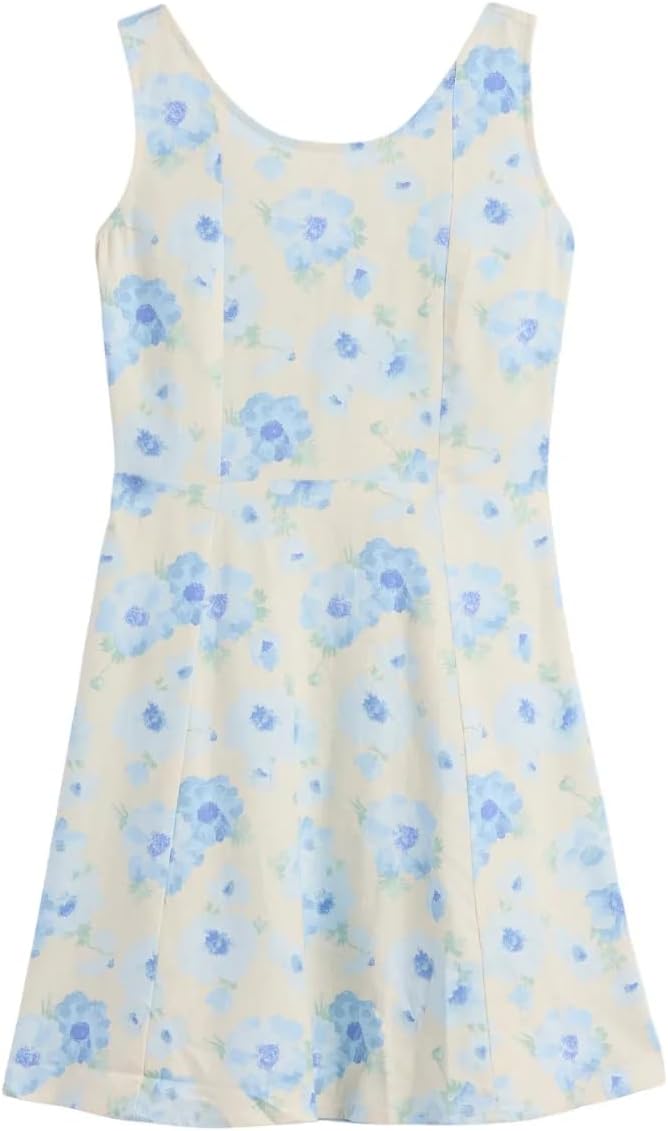 GAP Girls' Sleeveless Linen Floral Dress