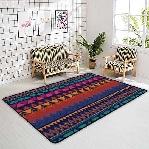 Area Rug For Living Room Bedroom Ethnic Linear Tribal Art Soft Floor Carpet Collection Area Rugs For Dining Room Classroom Office 4'10" X 6'8" #TOP3