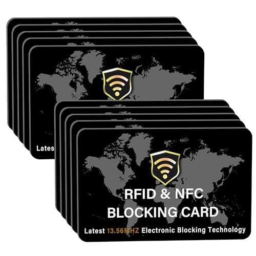 SaiTech IT 10 Pack RFID Blocking Card NFC Contactless Debit/Credit Card ATM Passport Protector ideal for Men & women slim with World map design perfectly fit in wallet(Black), White