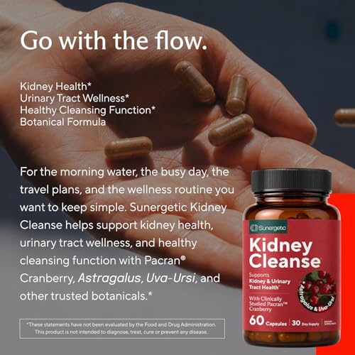 Image of Premium Kidney Cleanse Supplement - Powerful Kidney Support Formula With Cranberry and Astragalus- Helps Support Healthy Kidneys & Urinary Tract Support - Kidney Cleanse Detox & Repair - 60 Capsules