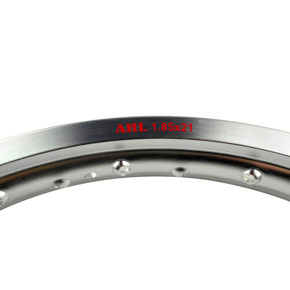 AHL Jante de Moto 6061 Aviation Aluminium Roue Cercle (1.85x21,36 trous,argent)