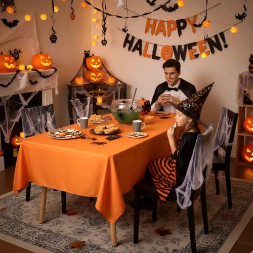 Image of sancua Rectangle Tablecloth, 54 x 108 Inch, Orange