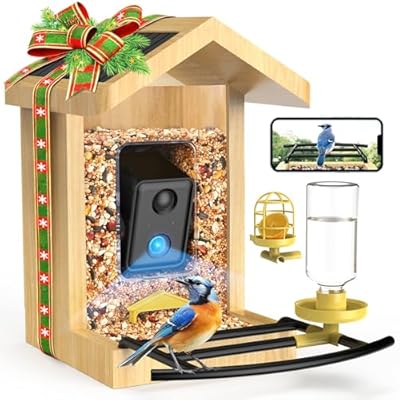 BIRDLEGEND® BL02 Smart Bird Feeder with Camera, Free AI for 10000+Species 64GB Card 1080P HD, DIY Suet Ball&Water Feeder, Solar-Powered Wireless Outdoor Backyard Birdwatching Gift for Birds Lover