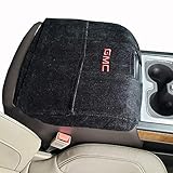 Official GMC Embroidered Center Console Cover Designed for All GMC Sierra Bucket Seat Models ONLY 2014-2025 with Fixed Center Consoles Shown Black