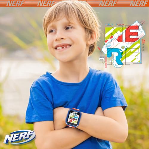 Image of NERF Kids Smartwatch - Interactive Touchscreen with Games, Camera, Step Tracker & Voice Recorder - 10 Watch Faces & Wallpapers - Adjustable Fit for Wrist Sizes 5.5 inch-8 inch