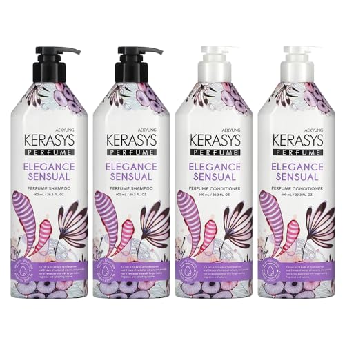 New Kerasys Elegance & Sensual Perfumed Shampoo 600ml and Conditioner 600ml (2 shampoo+2 conditioner)