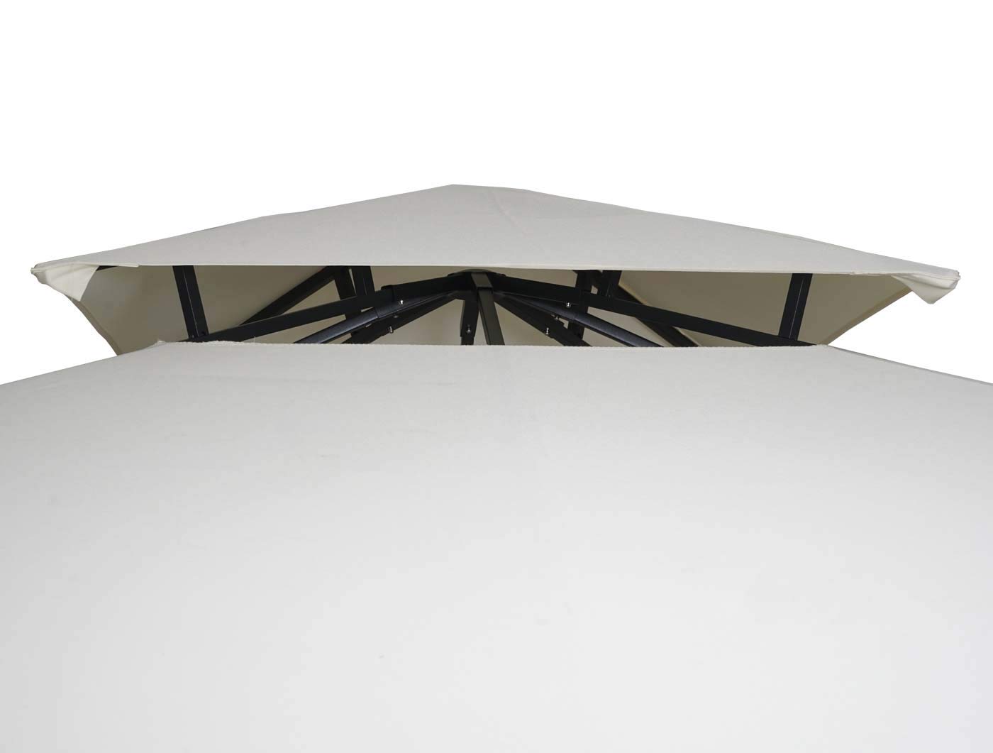 Mendler Pergola HWC-F94 Stahl bewegliche Seitenwand 2,5x2,5m - Creme-beige | Garten, Pavillon