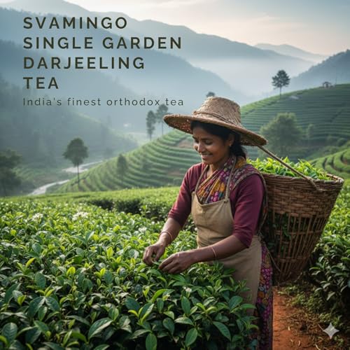 Image of Darjeeling Green Tea 200g - Single Garden Pure Darjeeling Tea, Loose Leaves, High Grown, Antioxidants Rich, Weight Support, Vegetal Aroma, 100+ Cups | SVAMINGO